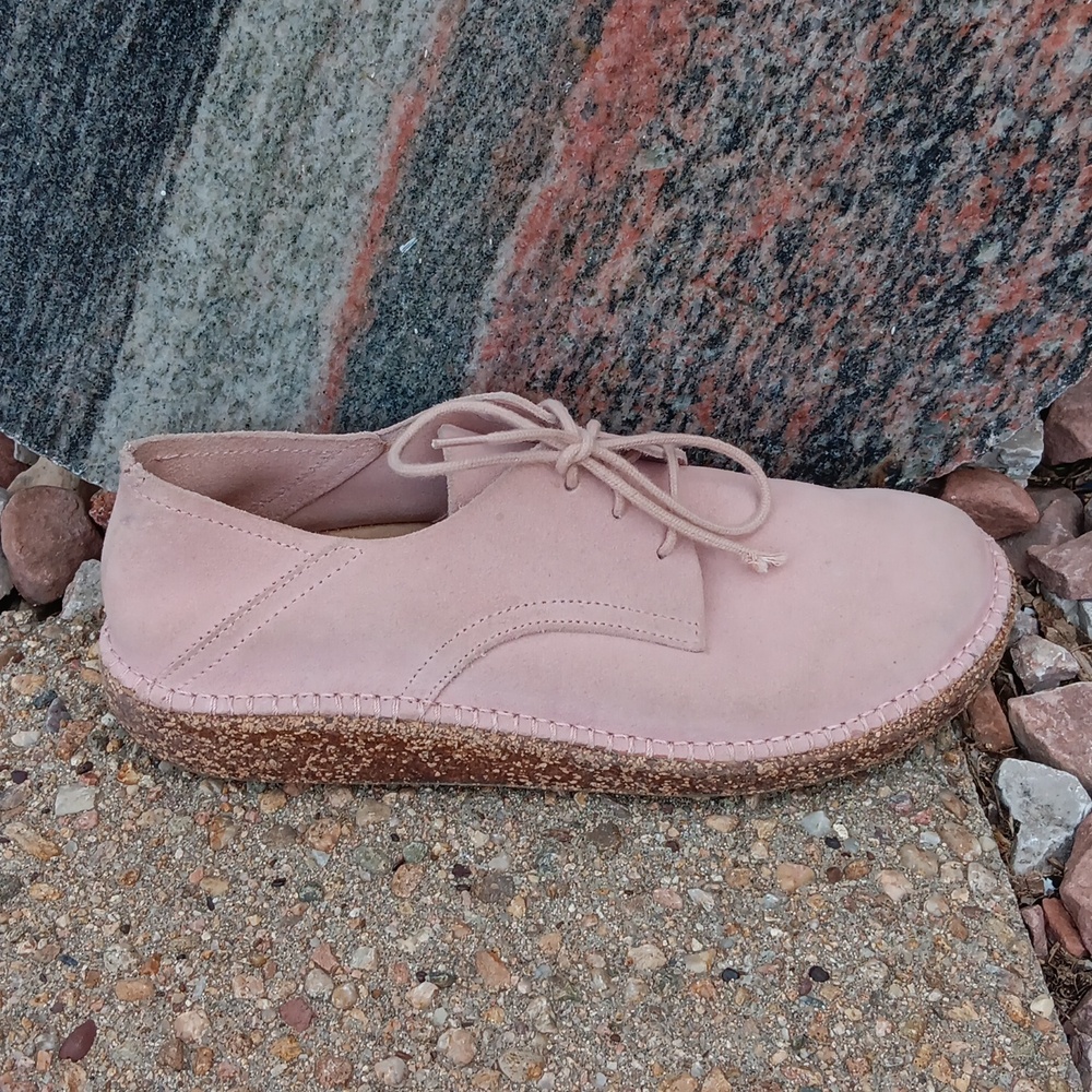Birkenstock Pink Suede Lace-Up Loafer 39 EU